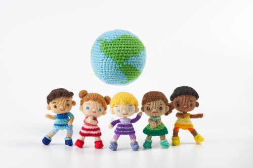 Amigurumi kids children Knitting earth world